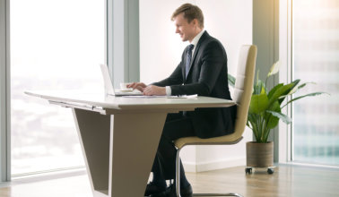 Man busy working on a laptop.