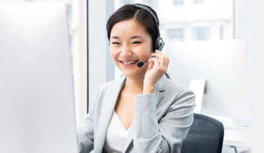 Call Center Agent Smiling