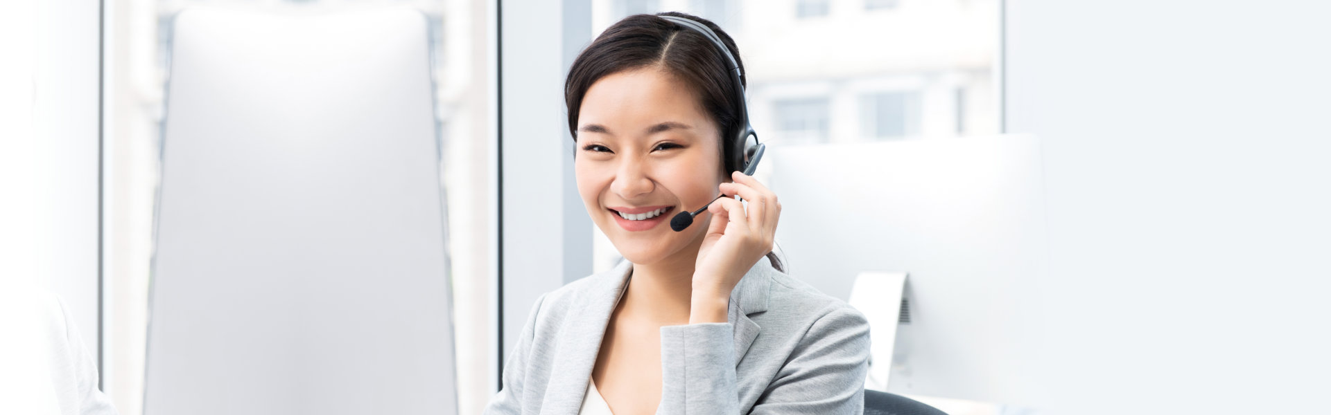 Call Center Agent Smiling